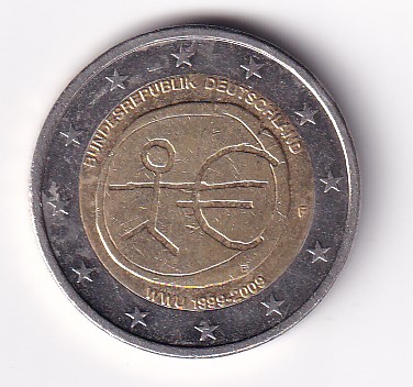Portugal 2 Euros 2009 - Economic and Monetary Union Commemorative issue Rare Coin #S-30