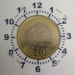 Alternative view of Ten Rs Ex Rare 6" o Clock Error Coin Akam Year 2026 Calcutta Mint RBI Mistake Coin