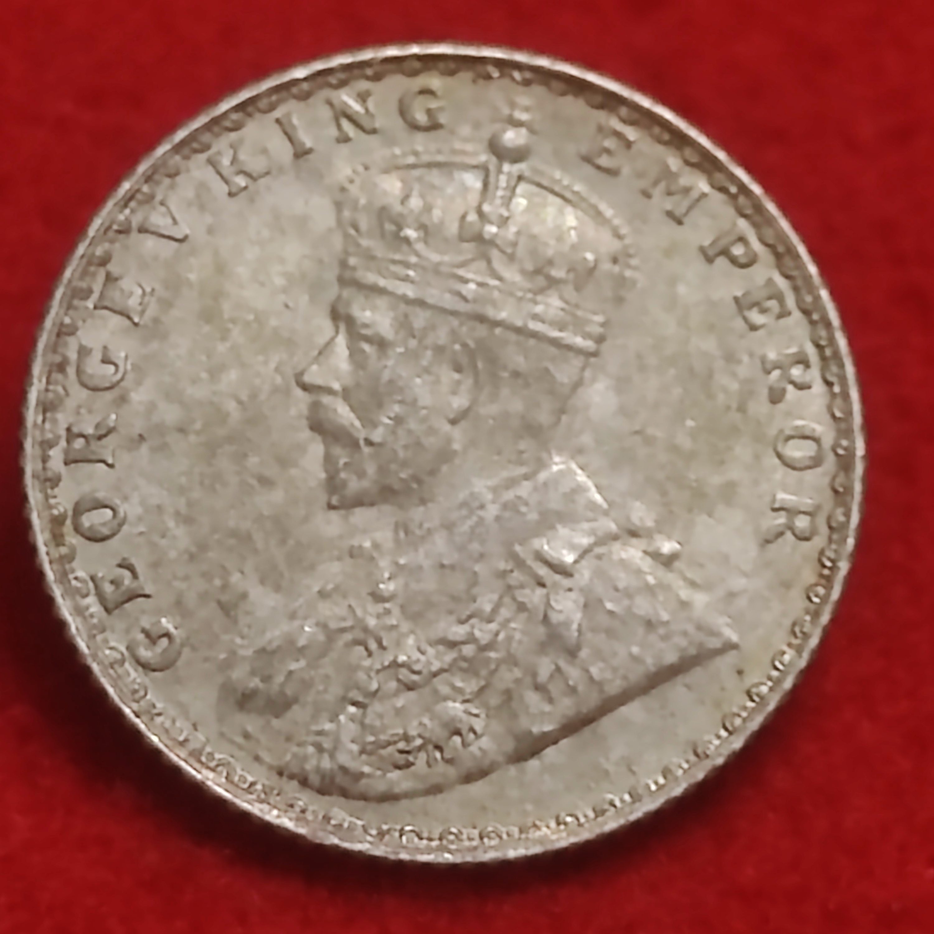 1/4 Rupee Silver Coin George V Year 1914 Bombay Mint - Image 2