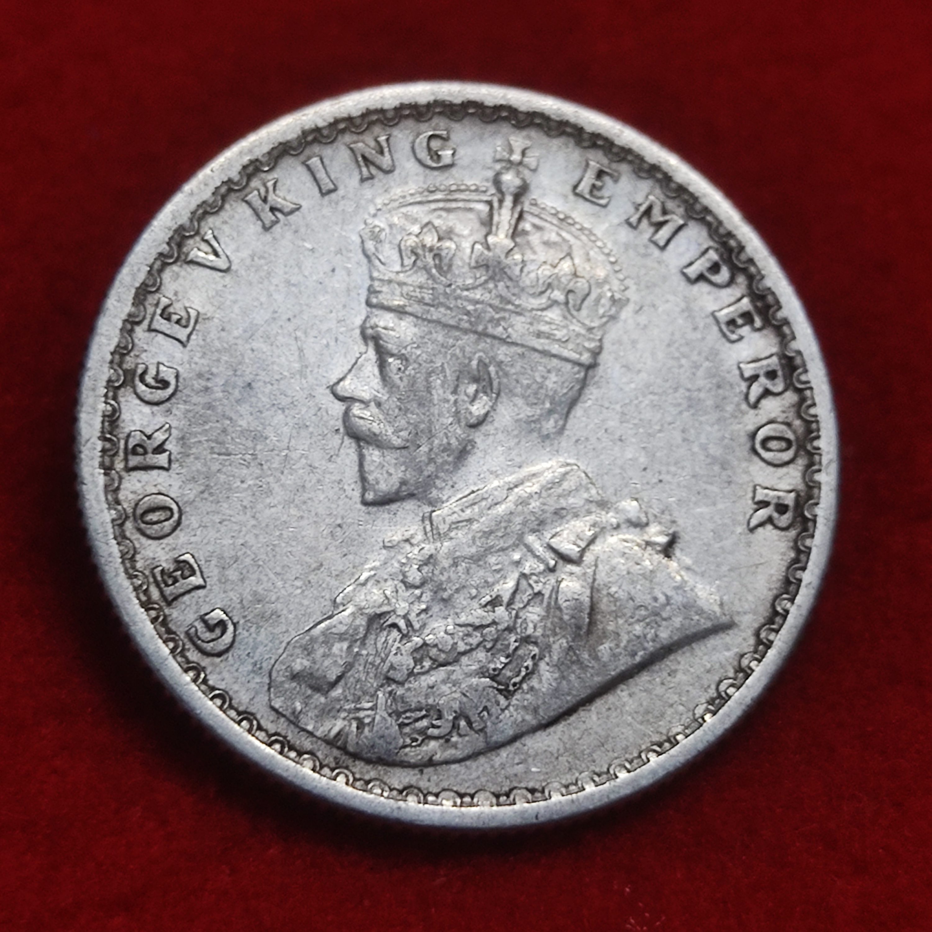 Half Rupee Silver Coin George V 1921 Calcutta Mint - Image 2