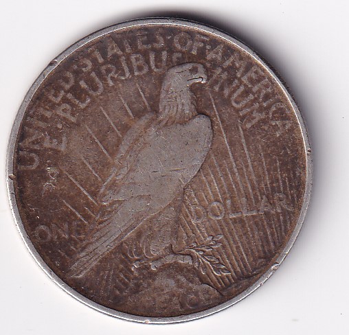 United States 1 Dollar 1923 "Peace Dollar" Rare ( Silver (.900) Weight 26.73 g) Coin# C-88