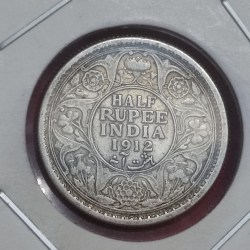 INDIA HALF RUPEE 1912 CALCUTTA MINT