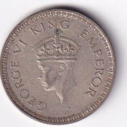 Alternative view of India - British 1 Rupee 1943 - George VI RARE SILVER COIN #C-91