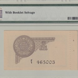 Alternative view of PMG (GRADE 64) RARE ONE RUPEES 1935 GOVERNOR J.W. Kelly RARE GRADED NOTE