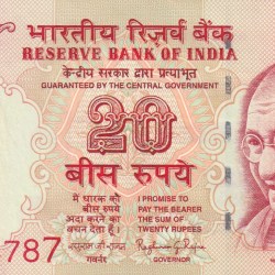 878787 (Tripling) Fancy Number 20 Rupees (Telescope) Governor Raghuram Rajan Rare Unc Note