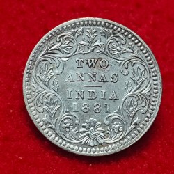 TWO ANNAS COIN 1881 CALCUTTA MINT