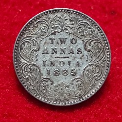 RARE 2 ANNA 1885 BOMBAY MINT COIN