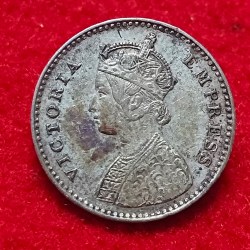 Alternative view of RARE 2 ANNA 1885 BOMBAY MINT COIN