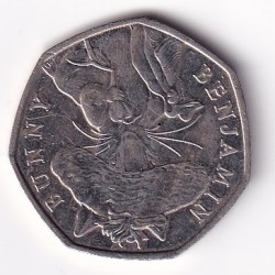 United Kingdom 50 Pence 2017 - Elizabeth II 5th portrait; Benjamin Bunny Rare Commemorative Coin #N-431