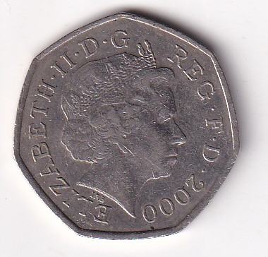 United Kingdom 50 Pence - 2000 (Elizabeth II Public Libraries) Rare Commemorative Coin #N-429