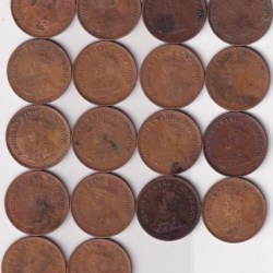 Alternative view of 18 DIFFERENT DATES HALF PICE RARE BRITISH -INDIA ( 18 COIN SET) #N-449