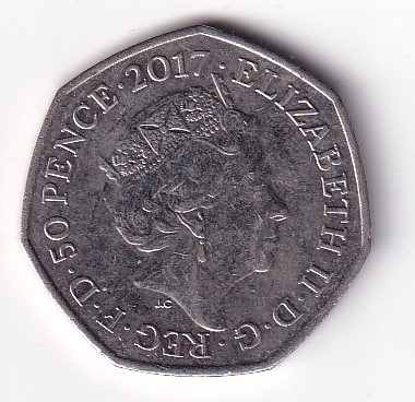 United Kingdom 50 Pence 2017 - Elizabeth II 5th portrait; Tom Kitten Rare Commemorative Coin #N-441