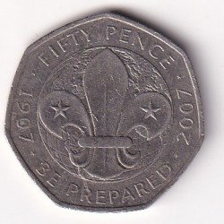 United Kingdom 50 Pence - 2007 (Elizabeth II Scouting Movement) Rare Commemorative Coin #N-437