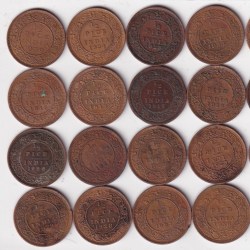 20 DIFFERENT DATES HALF PICE RARE BRITISH -INDIA ( 20 COIN SET) #N-444