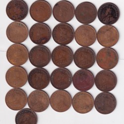 Alternative view of 26 DIFFERENT DATES HALF PICE RARE BRITISH -INDIA ( 26 COIN SET) #N-445