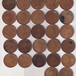 Alternative view of 27 DIFFERENT DATES HALF PICE RARE BRITISH -INDIA ( 27 COIN SET) #N-439