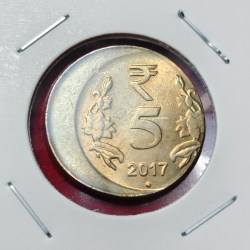 5 RUPEE OFF CENTRE ERROR COIN 2017 UNC CONDITION SKU 333