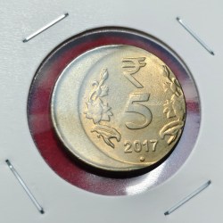 5 RUPEE OFF CENTRE ERROR COIN 2017 UNC CONDITION SKU 555