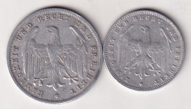 Germany 2 Different Denomination 500 mark and 200 mark 1923 old ishu Rare (2 Coin) Set#N-471