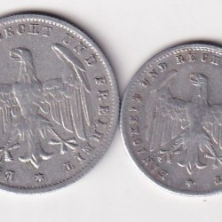 Alternative view of Germany 2 Different Denomination 500 mark and 200 mark 1923 old ishu Rare (2 Coin) Set#N-474