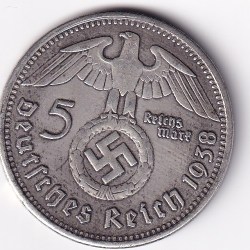 Nazi Germany Hitler " 5 REICHSMARK 1938 Rare Token Coin #C-1