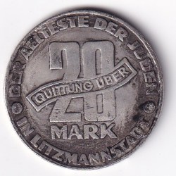 Alternative view of Poland › Lodz Ghetto 20 Mark 1943 Lodz Ghetto Rare Token Coin #C-9