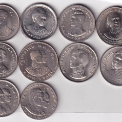 Alternative view of 10 DIFFERENT THAILAND one bhatt old ishu COMEMORATIVE UNC ( 10 COIN SET) #C-10