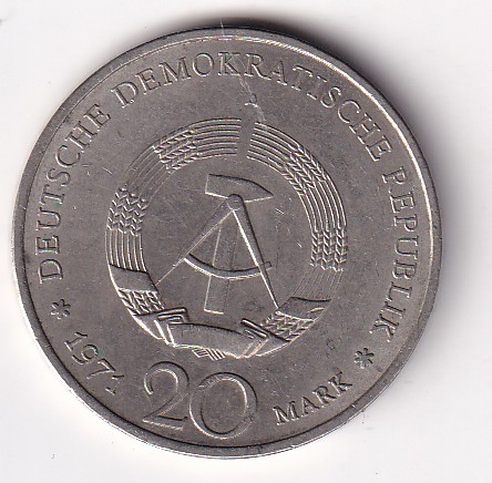 Germany 20 Mark (85th Birthday of Ernst Thälmann) Rare Commemorative Coin#N-470