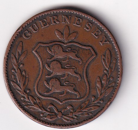 Guernsey 8 Doubles 1834 Rare Coin#N-476