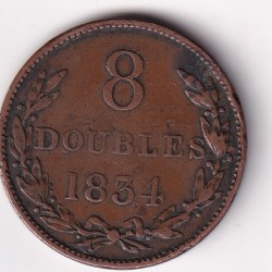 Guernsey 8 Doubles 1834 Rare Coin#N-476