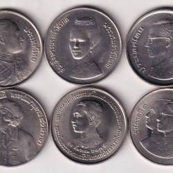 Thailand 6 Different 5 Baht -Rama IX Rare Commemorative Unc (6 Coin) Set#N-482