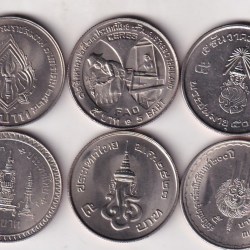 Alternative view of Thailand 6 Different 5 Baht -Rama IX Rare Commemorative Unc (6 Coin) Set#N-482