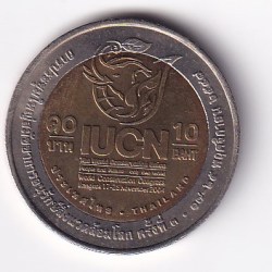 Thailand 10 Baht (2004) - Rama IX IUCN World Conservation Congress Commemorative issue BIMETALLIC RARE UNC COIN #C-26