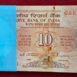 10 RUPEES SHALIMAR GOVERNOR C.RANGARAJAN RARE SERIAL PACKET