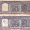2 DIFFERENT GOVERNOR P.C.BHATTACHARYA & L.K.JHA RARE 10 RUPEES ( 2 NOTE SET)
