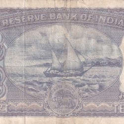 Alternative view of 10 RUPEES DIAMOND GOVERNOR P.C.BHATTACHARYA RARE NOTE