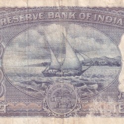 Alternative view of 10 RUPEES DIAMOND GOVERNOR P.C.BHATTACHARYA RARE NOTE