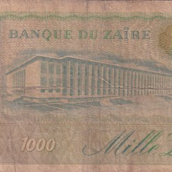 Alternative view of Congo (Zaire) 1000 Zaïres (1985) Rare Note#B2