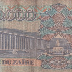 Alternative view of Congo (Zaire) 200 000 Zaires (1992) Rare Note#B2