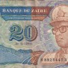 Zaire 20 Zaïres (1993) Rare Note#B2