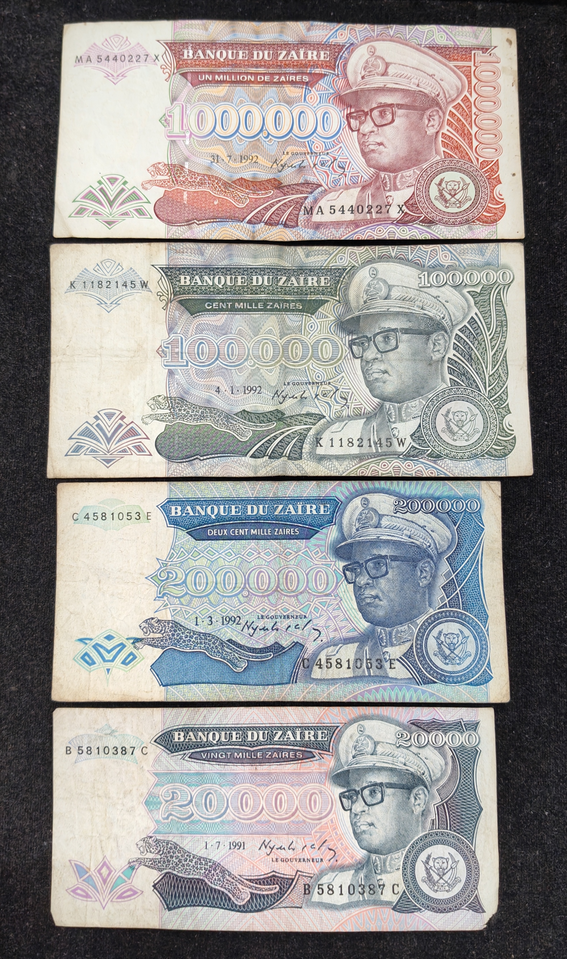 All Different Denomination Congo ( Zaire ) Rare (26 Note Set) #SET-I