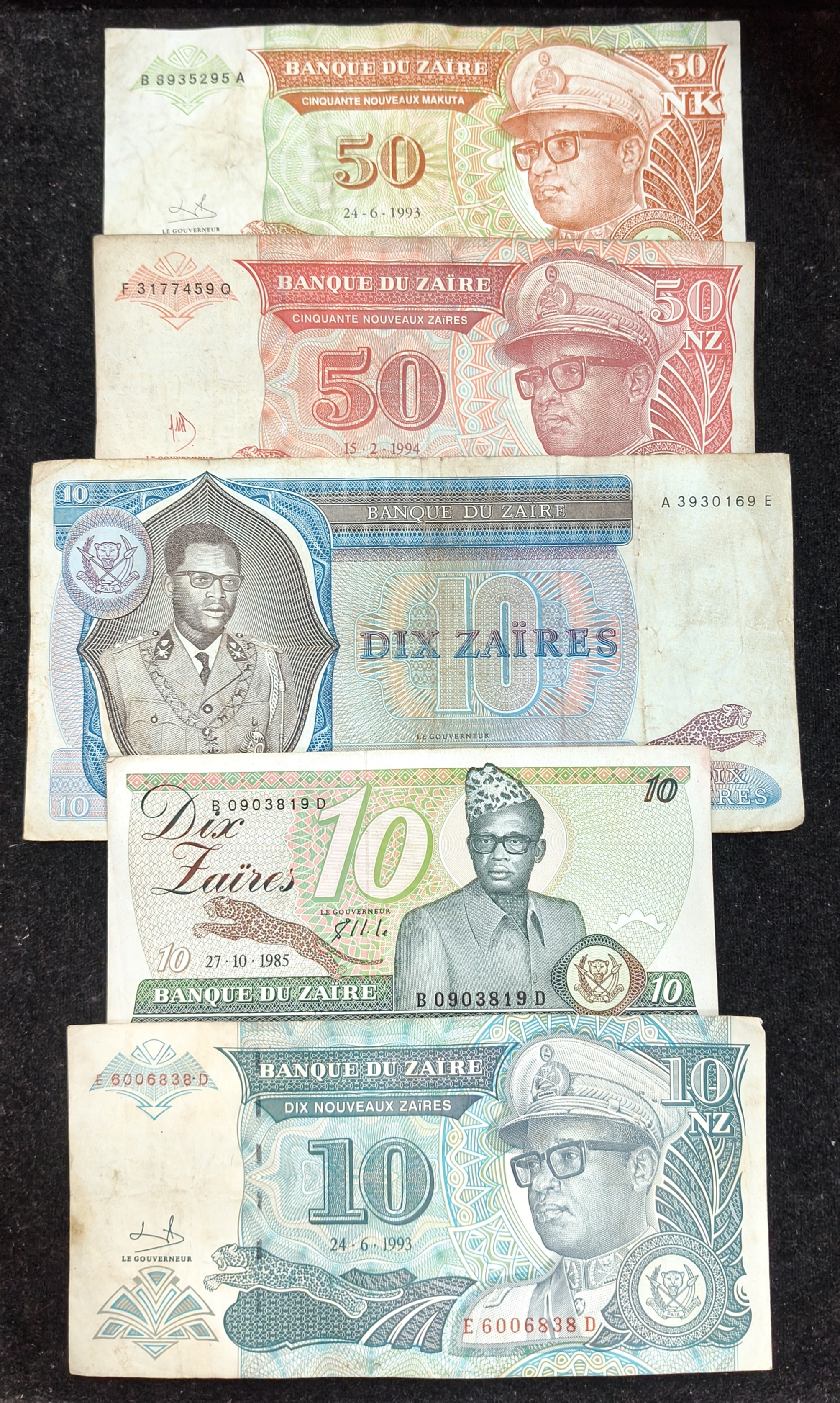 All Different Denomination Congo ( Zaire ) Rare (26 Note Set) #SET-I