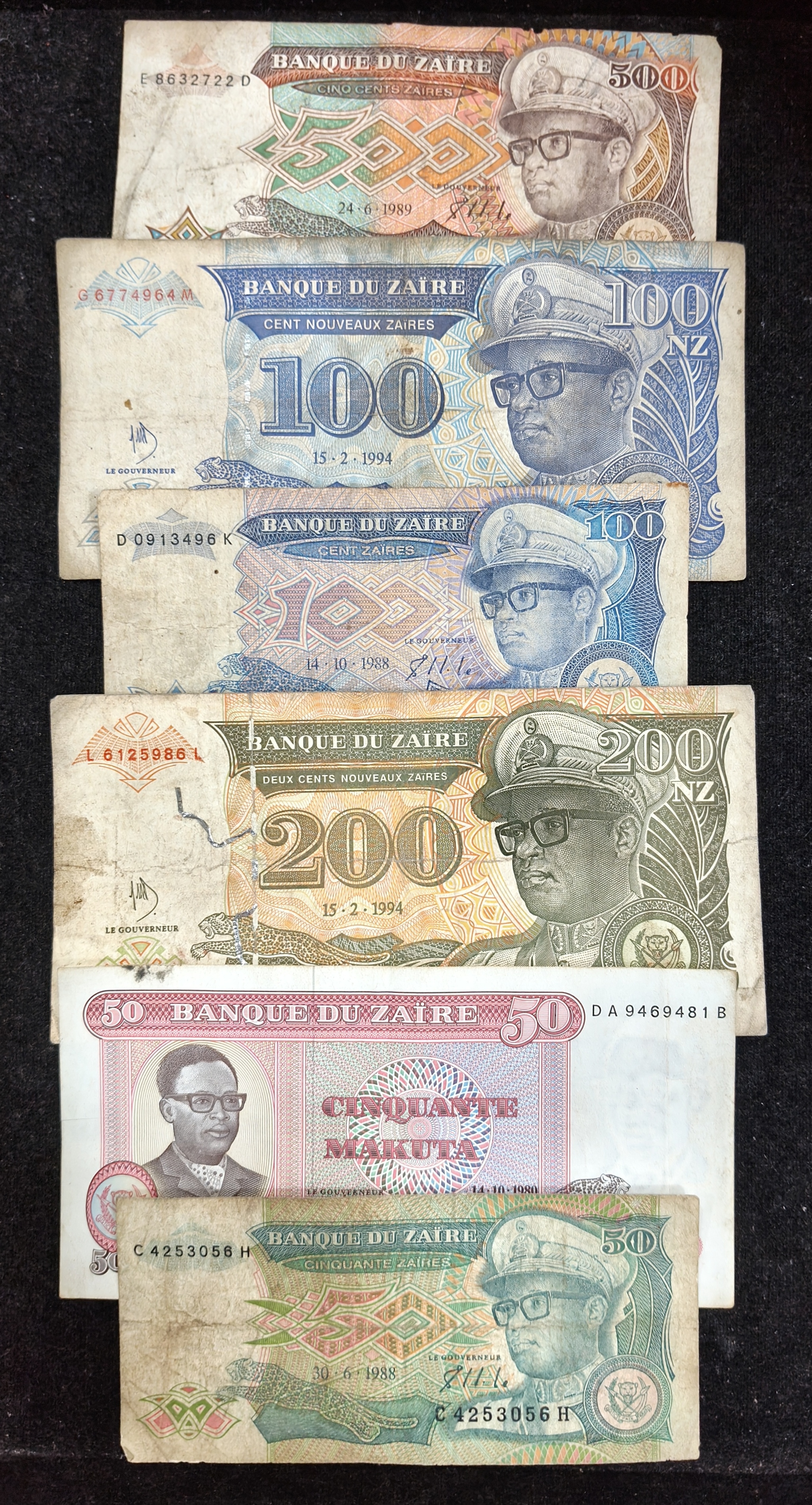 All Different Denomination Congo ( Zaire ) Rare (26 Note Set) #SET-I