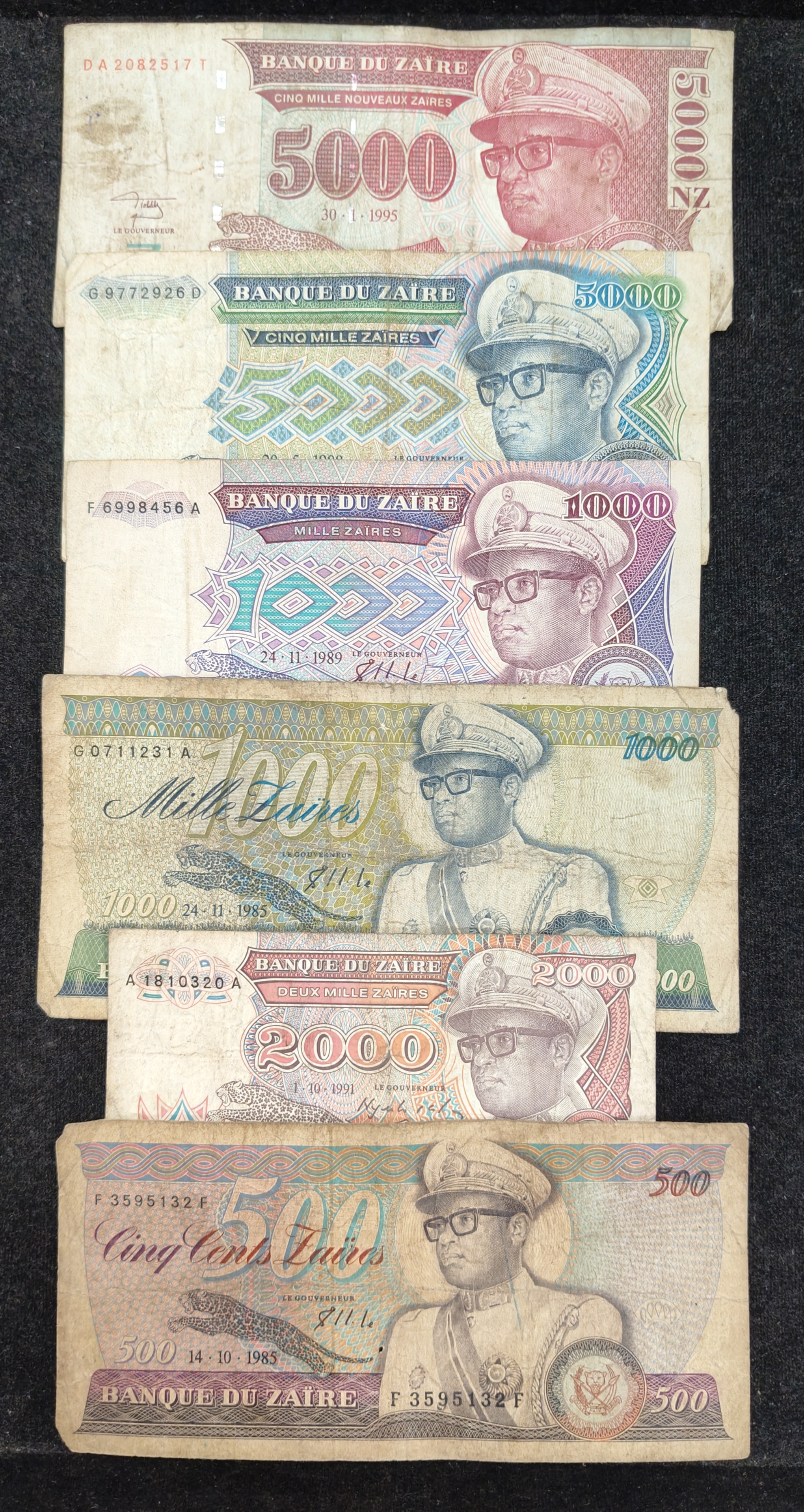 All Different Denomination Congo ( Zaire ) Rare (26 Note Set) #SET-I