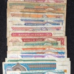 All Different Denomination Congo ( Zaire ) Rare (22 Note Set) #SET-II
