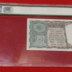 Alternative view of ONE RUPEE K. R. K. MENON YEAR 1949 FIRST ISSUE PMCS GRADED 40