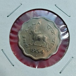 ONE ANNA 1954 BOMBAY MINT BULL COIN