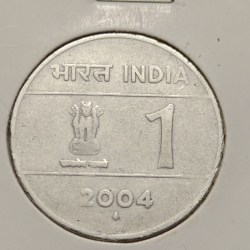 1 Rs 2004 Cross Coin Mumbai Mint Rare High Grade