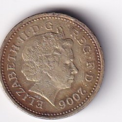 Alternative view of United Kingdom 1 Pound 2006 - Elizabeth II 4th portrait; Egyptian Arch Bridge Commemorative issue Rare Coin #C-69