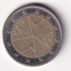 Malta 2 Euros (2nd map) 2015 Rare Bimetallic Coin #C-37